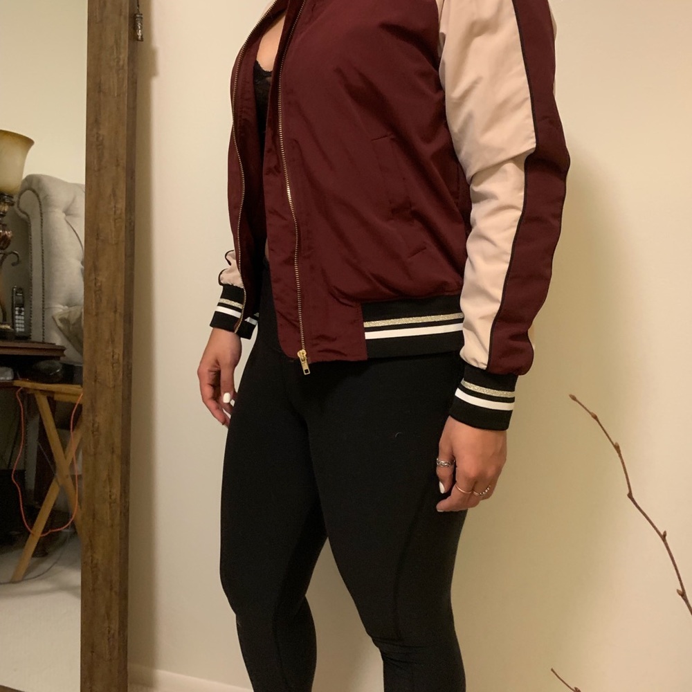 NWT Red/Seed combo Bomber Jacket - Picture 5 of 5